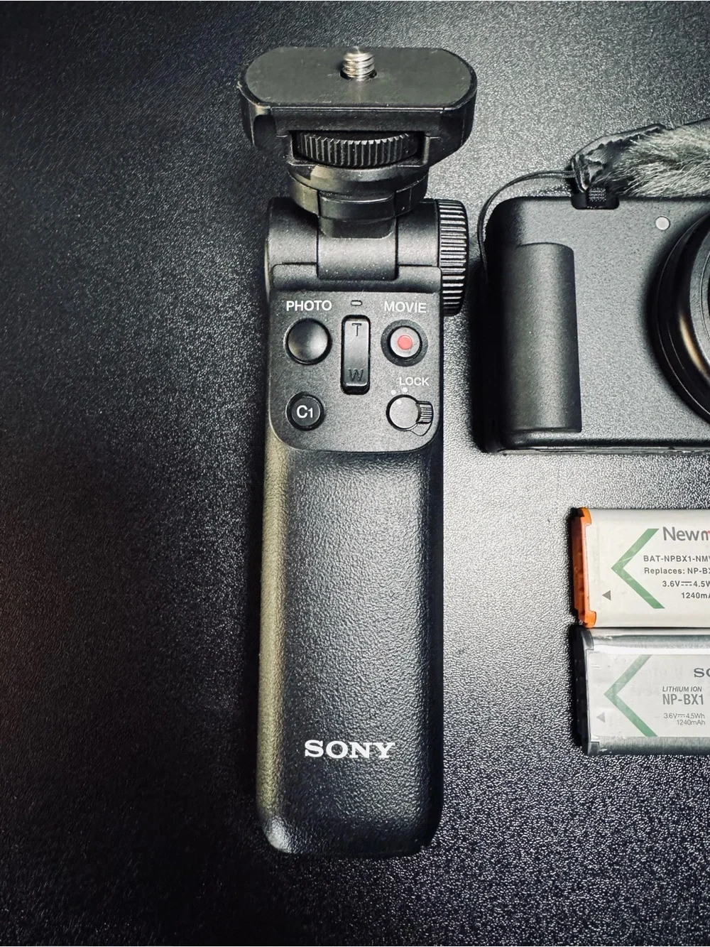 Sony Black Compact Digital Camera with Zeiss Lens and Wind Muff
